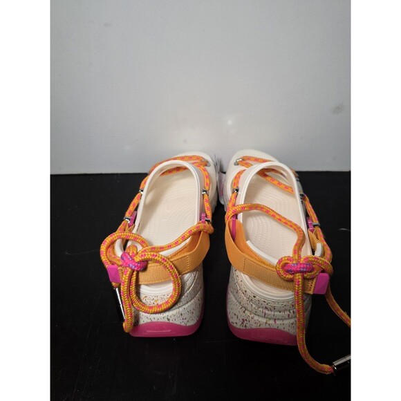 New Rare Crocs Hiker Xscape Festival Platform Sandals White Pink Women's 6 - Picture 6 of 10